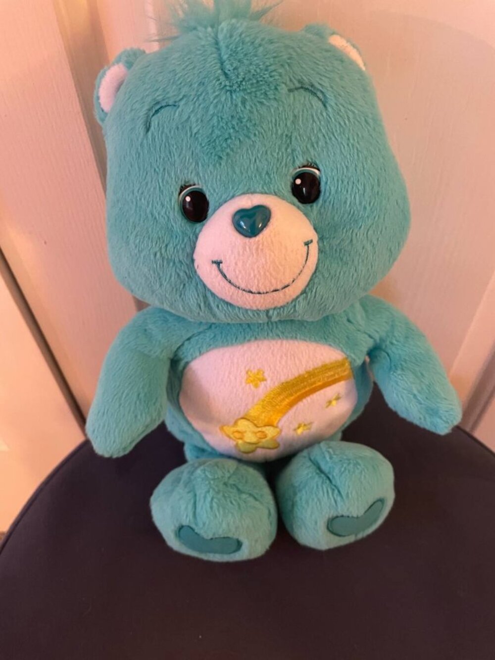 Care Bears Wish Bear Teal Plush Toy - Adorable Kidcore Cuddly Friend 13”